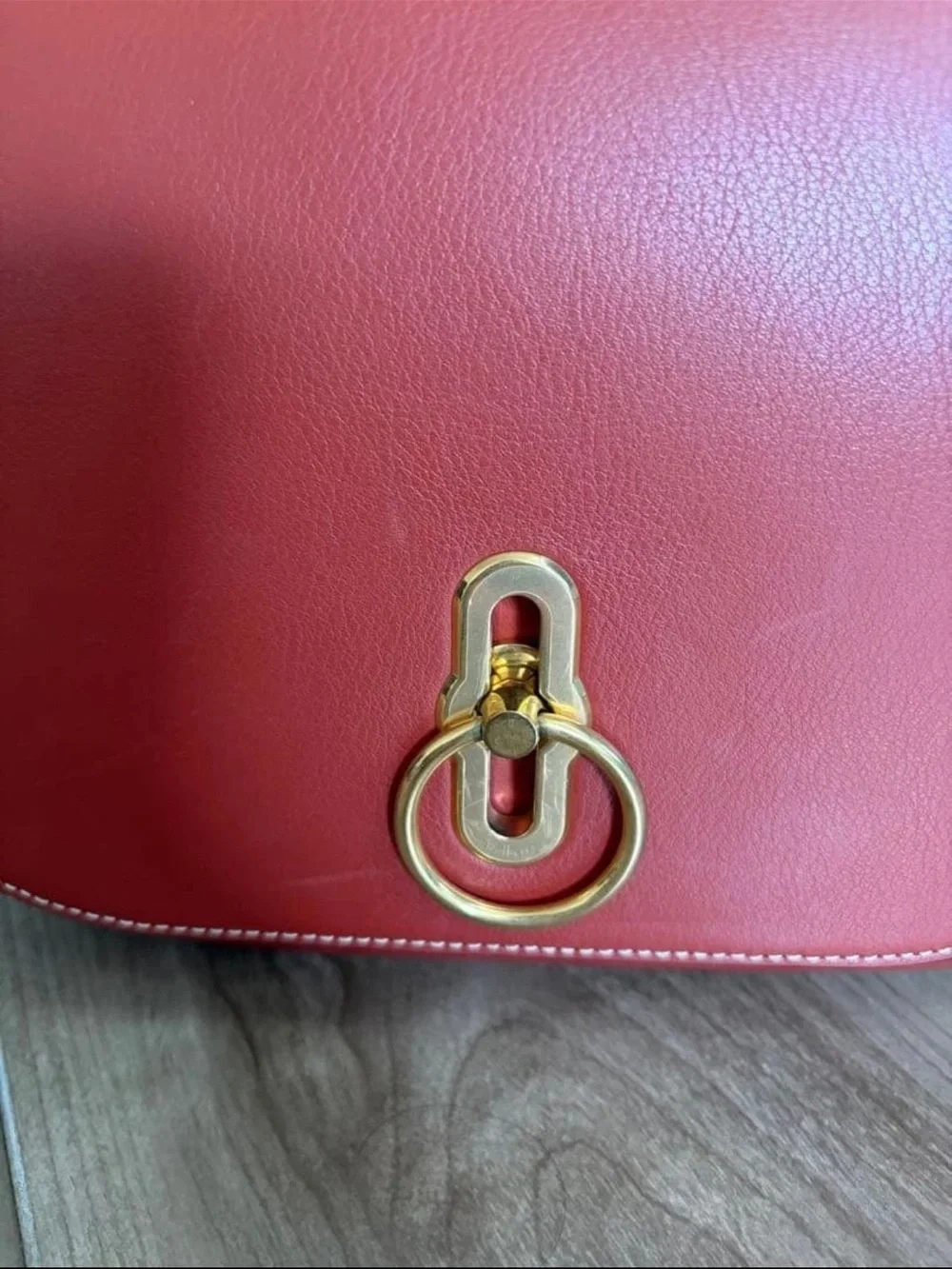 Mulberry Red Leather Crossbody Bag